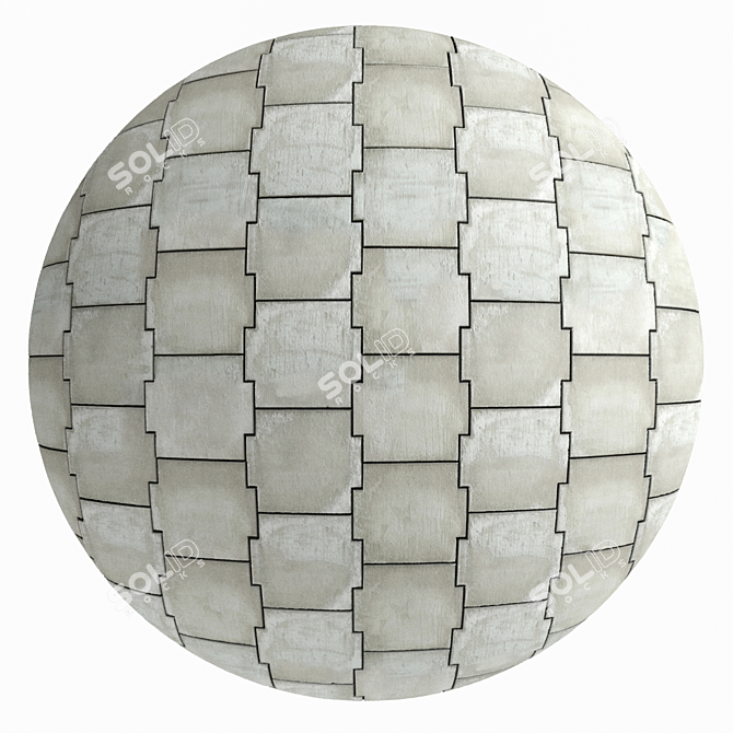 Concrete Plates: Artisan Tile Material 3D model image 3