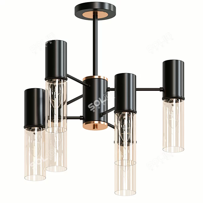 Title: Loft Style Ceiling Chandelier - Industrial Elegance 3D model image 1