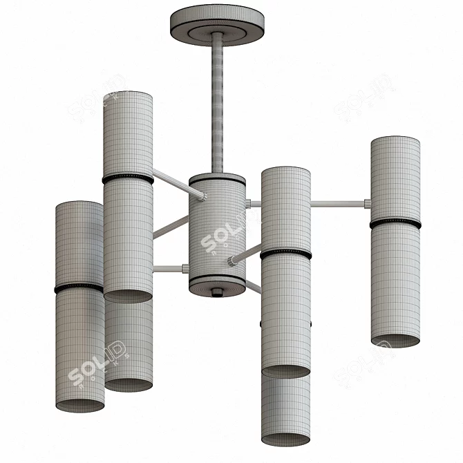 Title: Loft Style Ceiling Chandelier - Industrial Elegance 3D model image 2