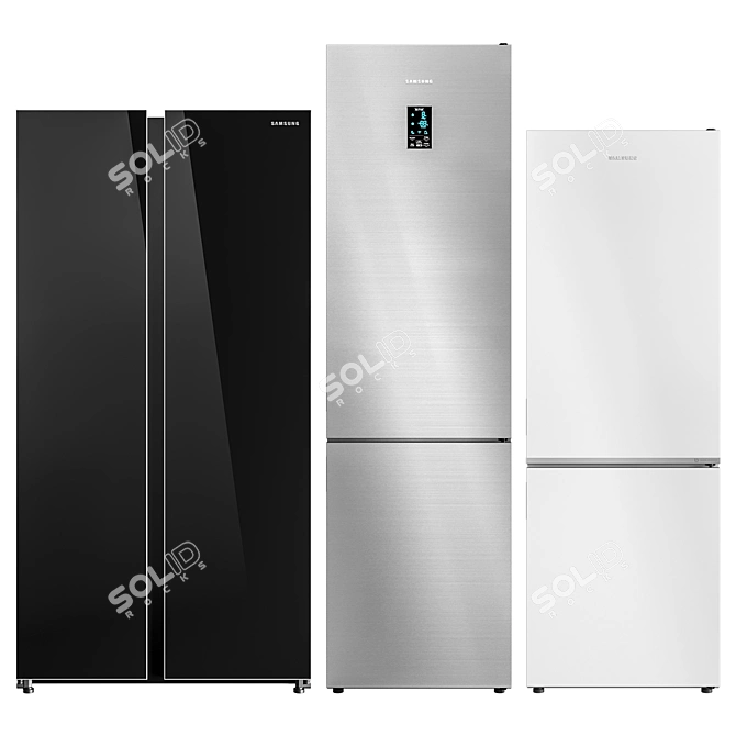 Samsung Refrigerators: Stylish & Spacious 3D model image 1