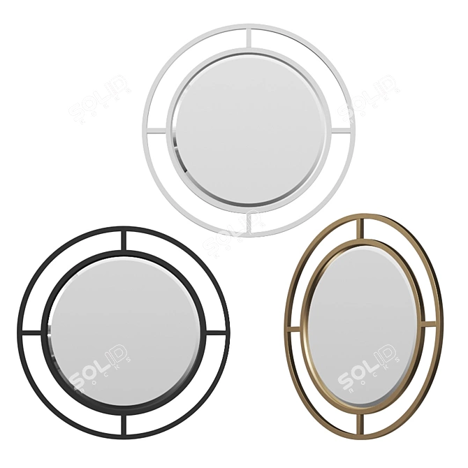 Modern Round Wall Mirror: Gallant 3D model image 1