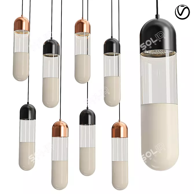 Glowing Firefly Pendant Light 3D model image 1