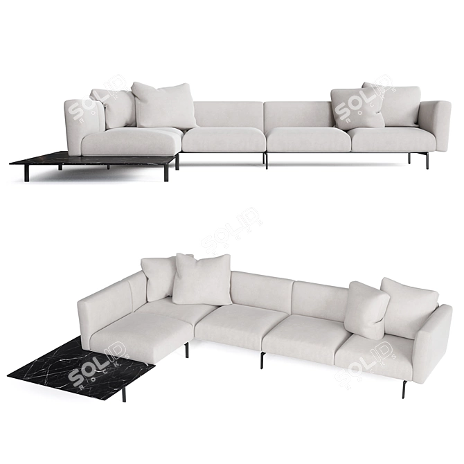 Sleek Lissoni Avio Sofa: Modern Comfort 3D model image 1