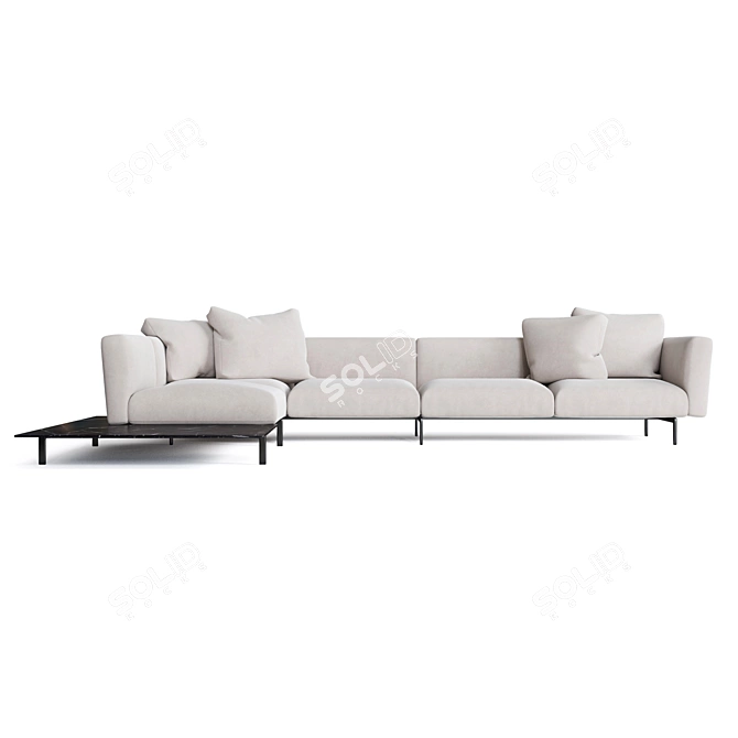 Sleek Lissoni Avio Sofa: Modern Comfort 3D model image 2