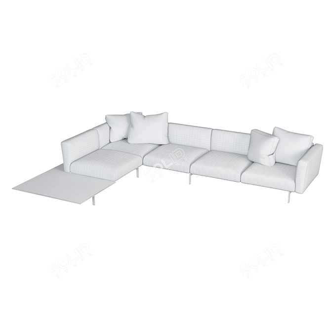 Sleek Lissoni Avio Sofa: Modern Comfort 3D model image 3
