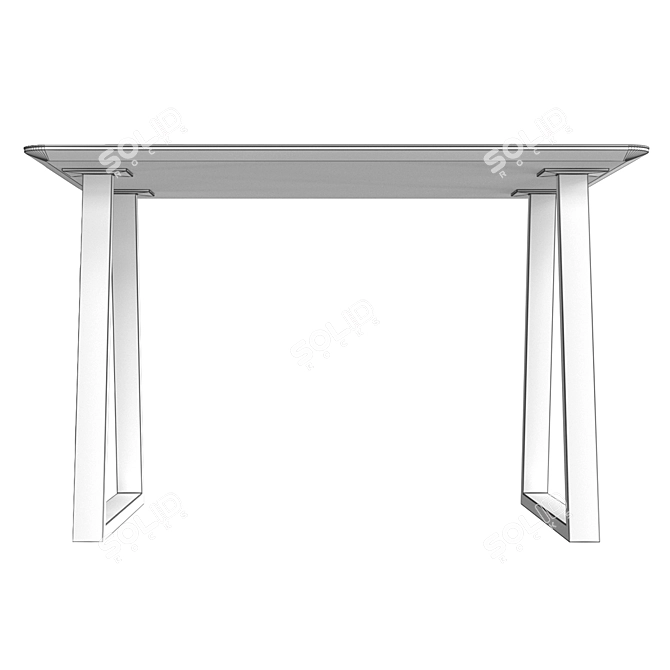 PAMIR-6 OM: Stylish Metal Table with Glass-Plastic Top 3D model image 4