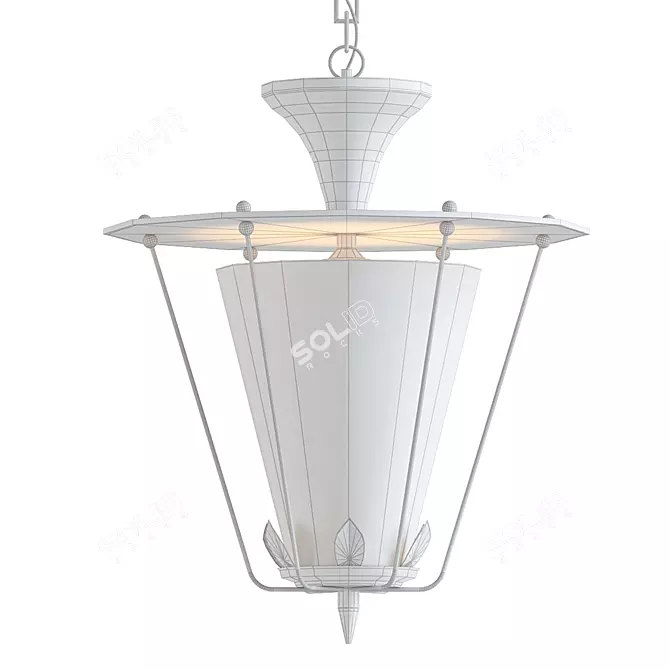 Vintage French Black Lantern 3D model image 2