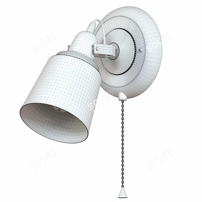 Industrial Iron Wall Lamp 3D model image 2