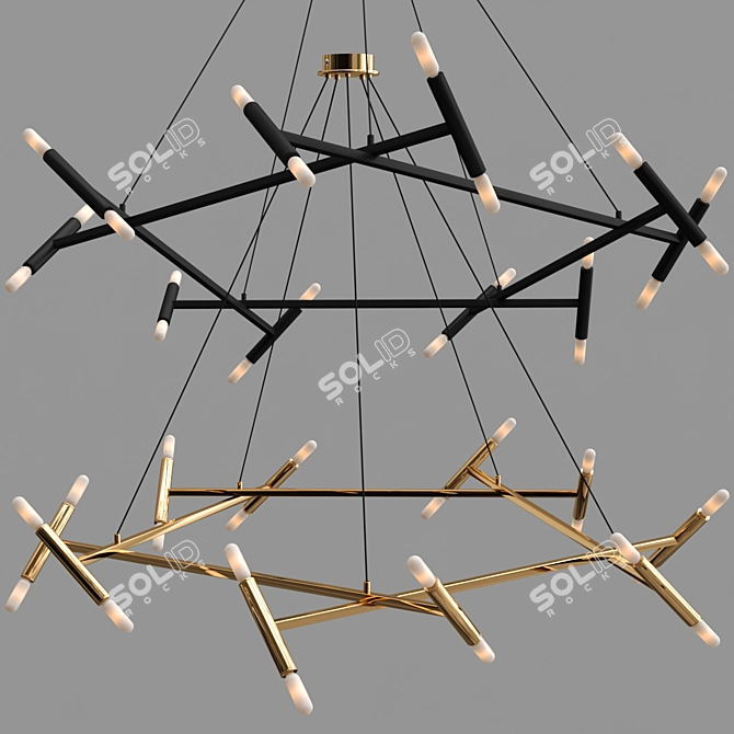 Petite Pentagon Chandelier 3D model image 2