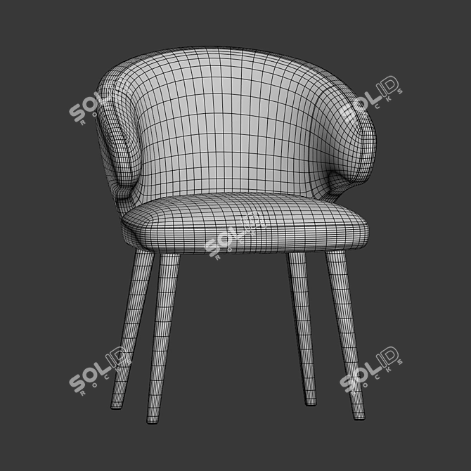 Cardinale Velvet Dining Chair: Modern Elegance 3D model image 5