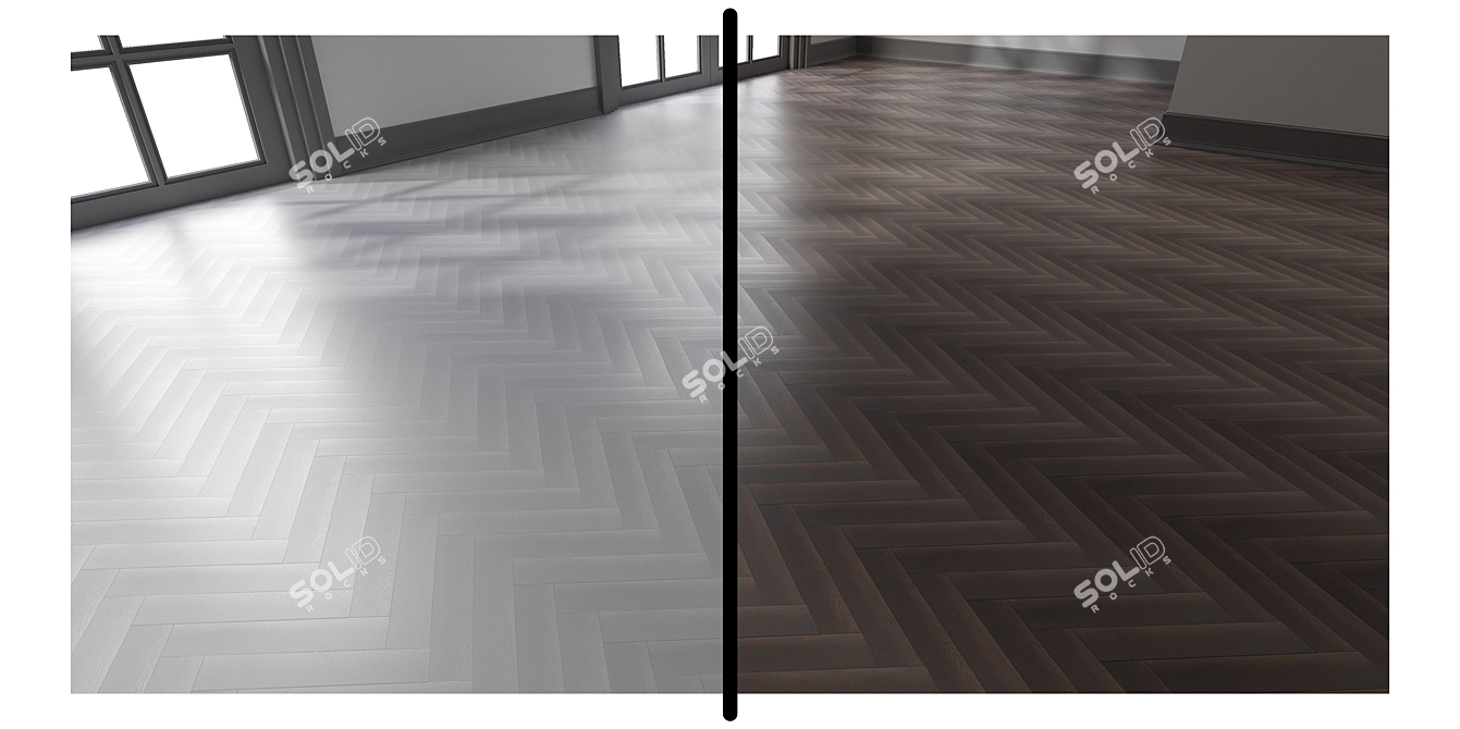 Seamless Wood Parquet: Diesel Living | 2 Styles | 4K 3D model image 1