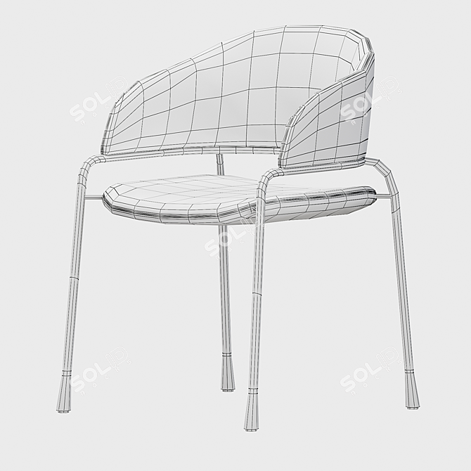 Potocco FAST Designer Dining Chair 3D model image 5