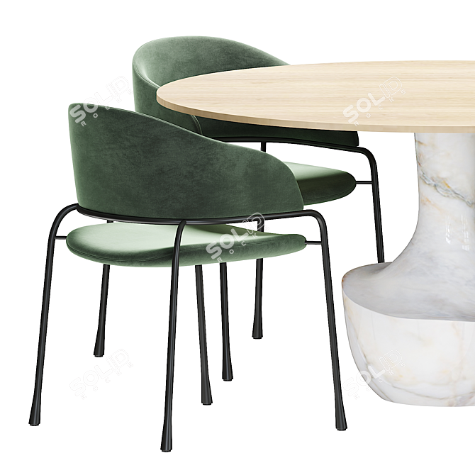 Modern Potocco Fast Dining Table: Stylish and Functional 3D model image 2