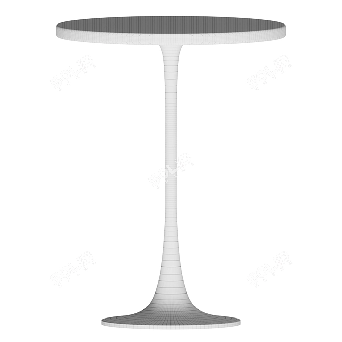 Nero White Marble Accent Table 3D model image 2