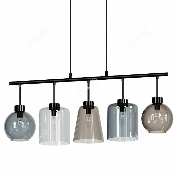 Modern Glass Shade Pendant Lamp 3D model image 1