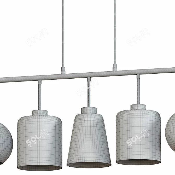 Modern Glass Shade Pendant Lamp 3D model image 2