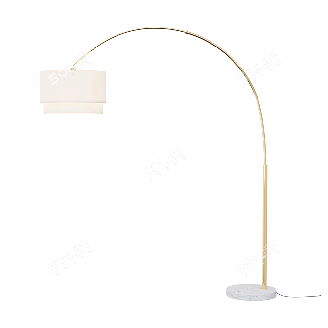 Elegant Meryl Arc Brass Lamp 3D model image 1