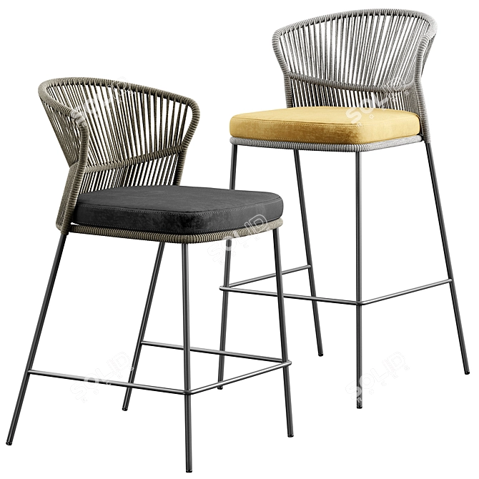 Elegant Ola Bar Chair 3D model image 1