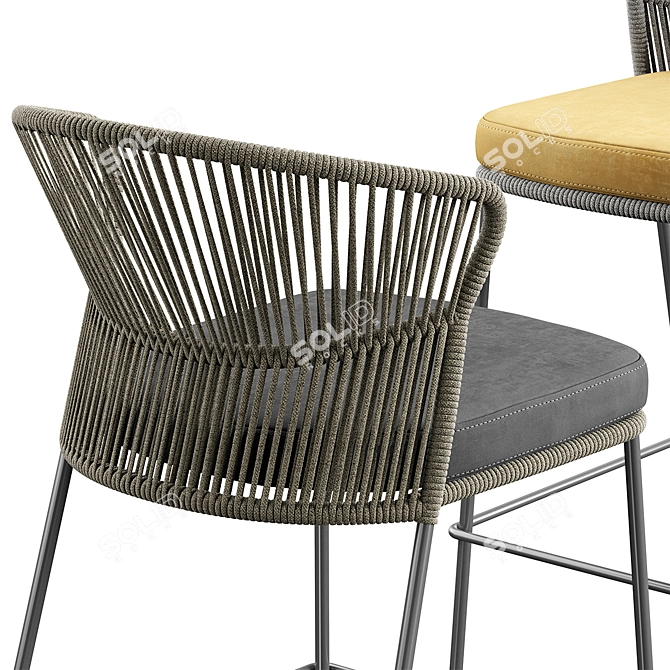 Elegant Ola Bar Chair 3D model image 4