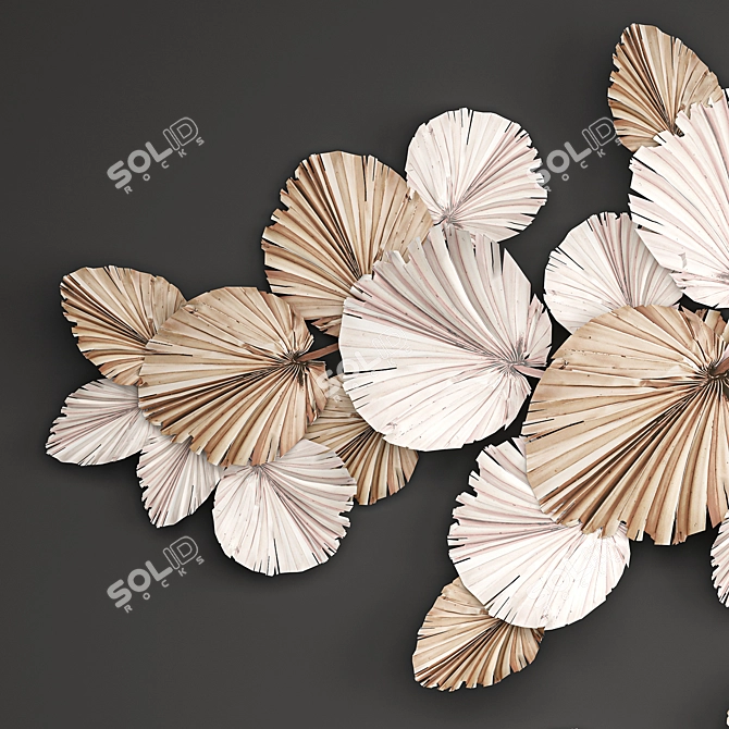 Eco Decor: Palm Leaf Wall Panel 3D model image 2