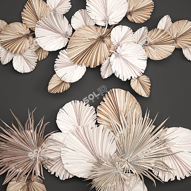 Eco Decor: Palm Leaf Wall Panel 3D model image 3