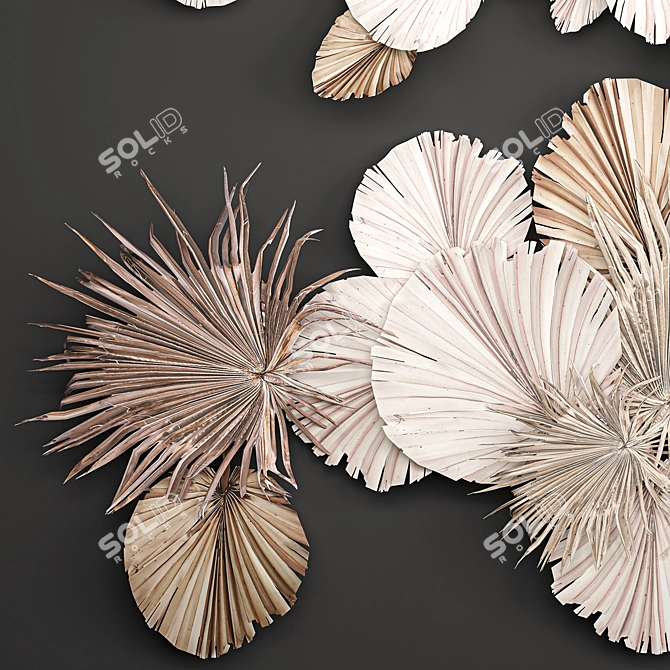 Eco Decor: Palm Leaf Wall Panel 3D model image 4