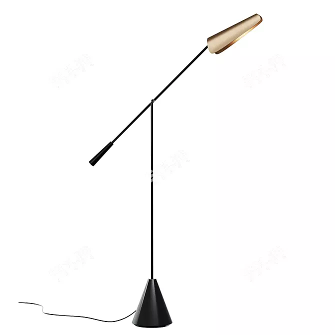 Rik Adjustable Floor Lamp, Stylish and Functional 3D model image 1