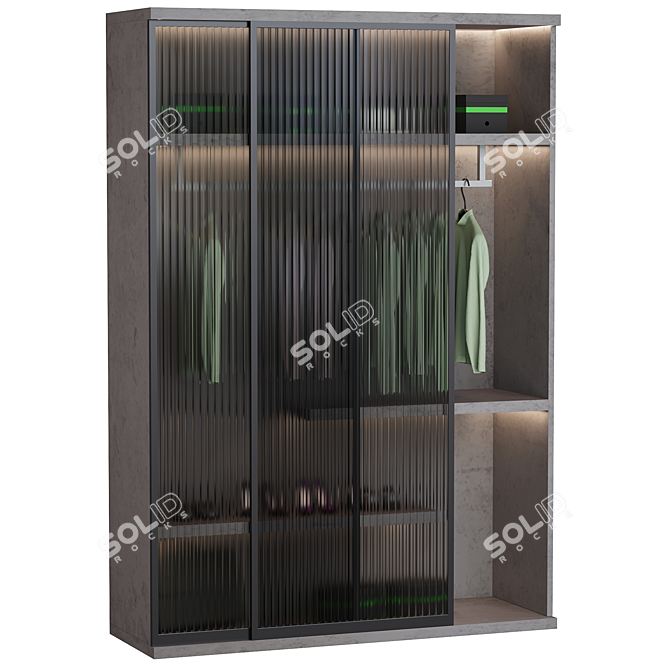 Sleek Wardrobe 4: Spacious and Stylish 3D model image 1