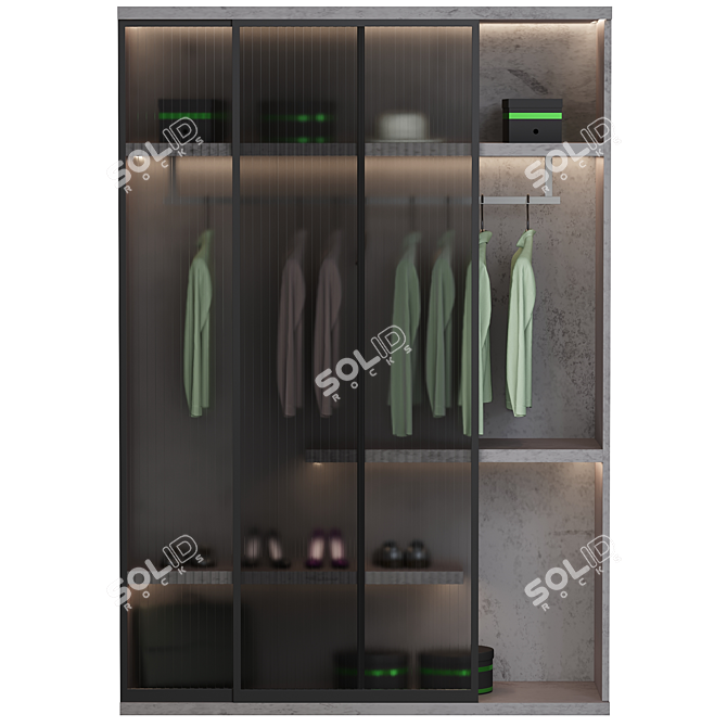 Sleek Wardrobe 4: Spacious and Stylish 3D model image 2