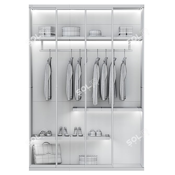 Sleek Wardrobe 4: Spacious and Stylish 3D model image 3