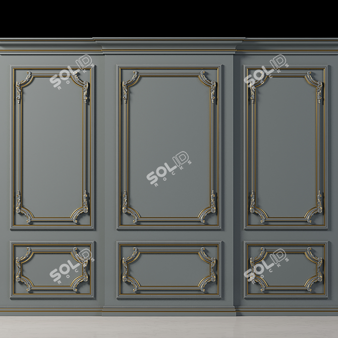 Elegant Wall Molding Accent 3D model image 2