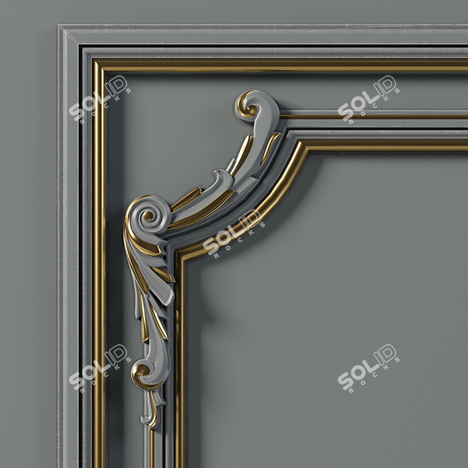 Elegant Wall Molding Accent 3D model image 5