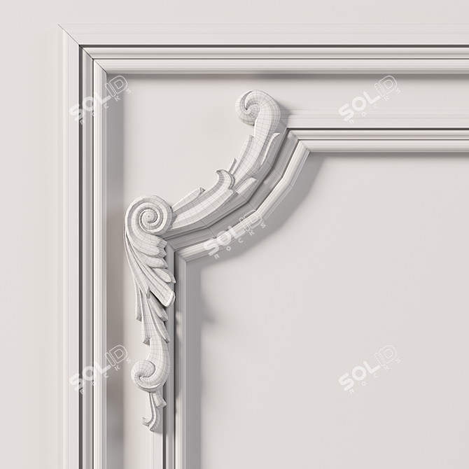 Elegant Wall Molding Accent 3D model image 7