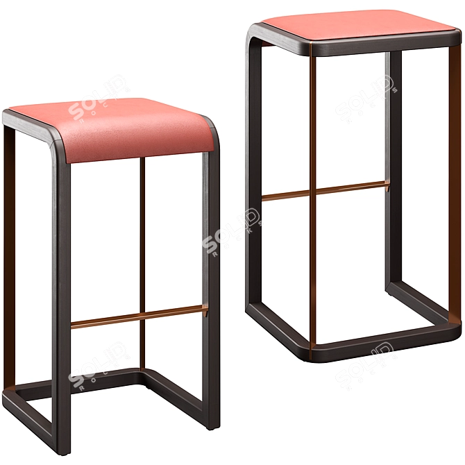 Elegant Flento Bar Stool: Sleek and Stylish 3D model image 3