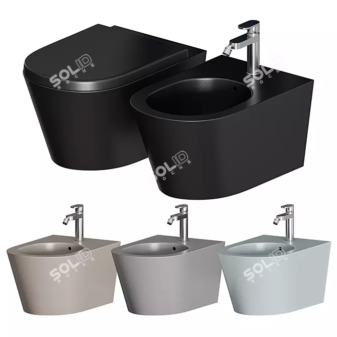 Valdama IL Rimless WC: Elegant and Efficient 3D model image 1