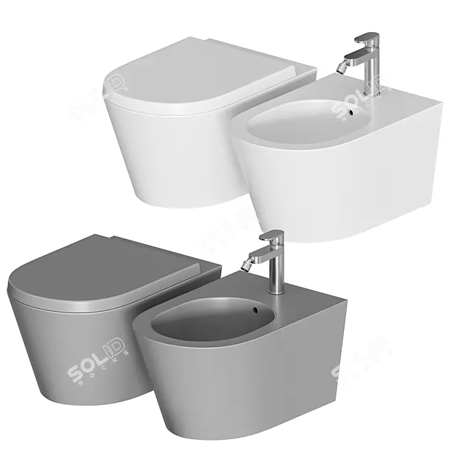 Valdama IL Rimless WC: Elegant and Efficient 3D model image 4