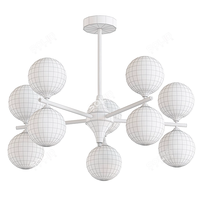 Elegant Mimosa Pendant Chandelier 3D model image 2