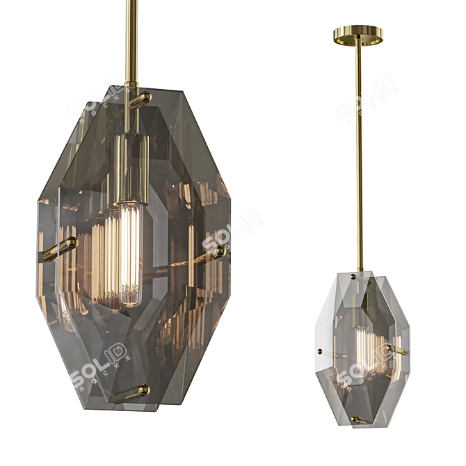 Sleek Topaz Pendant Light 3D model image 1