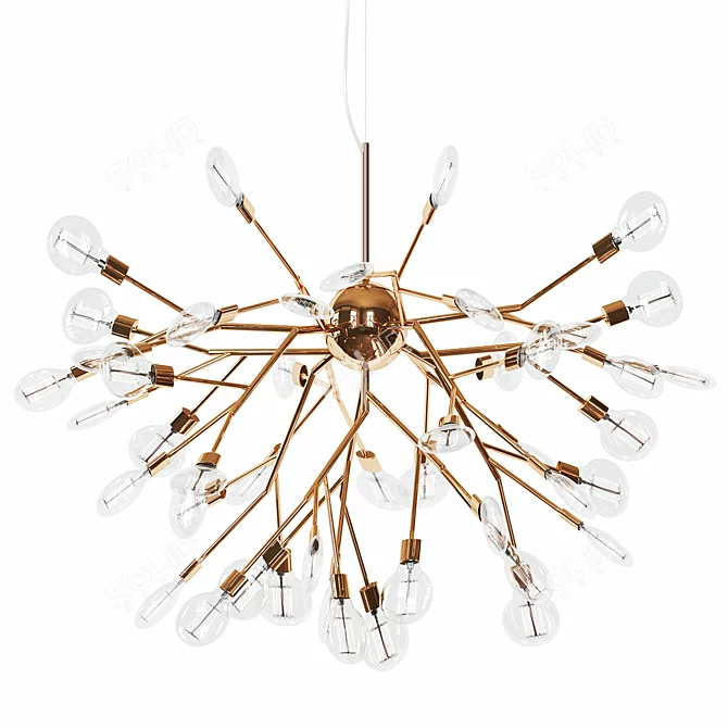 Elegant Glass Shade Chandelier 3D model image 1