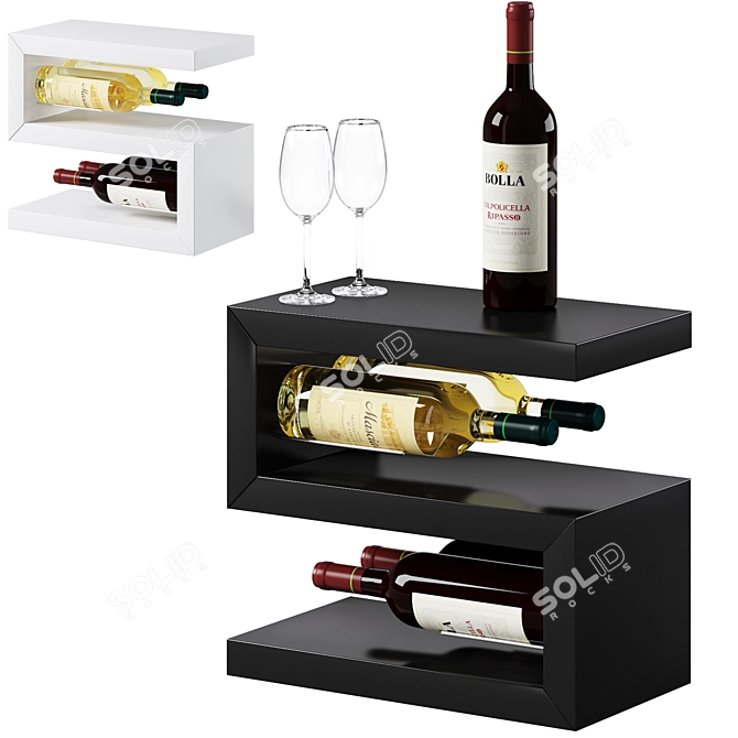 Premium Wine Rack Storage: Esigo 12 3D model image 1