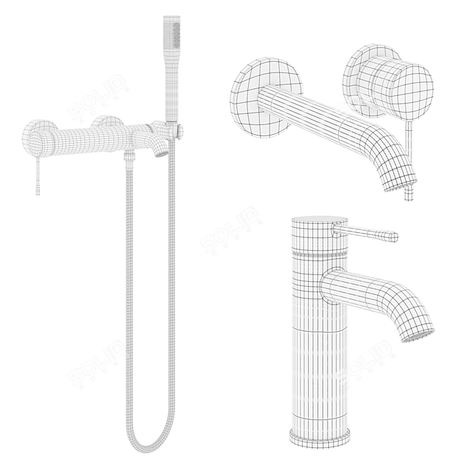 Essence Mixer Taps: Perfect for Baths & Sinks 3D model image 5