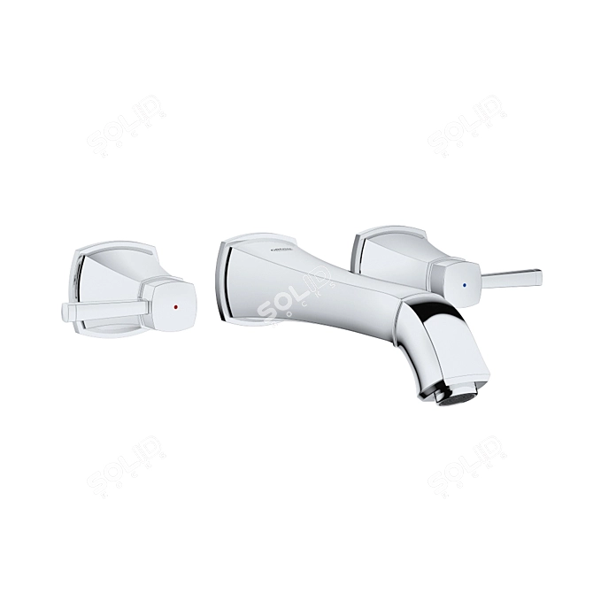 Elegant Grohe Grandera Mixer Set 3D model image 3