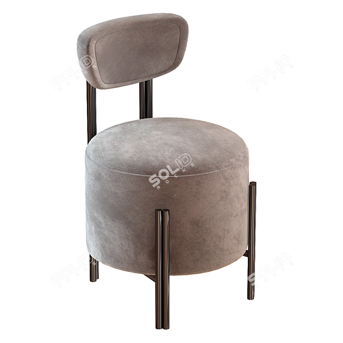 Elegant Melange Vanity Stool 3D model image 2