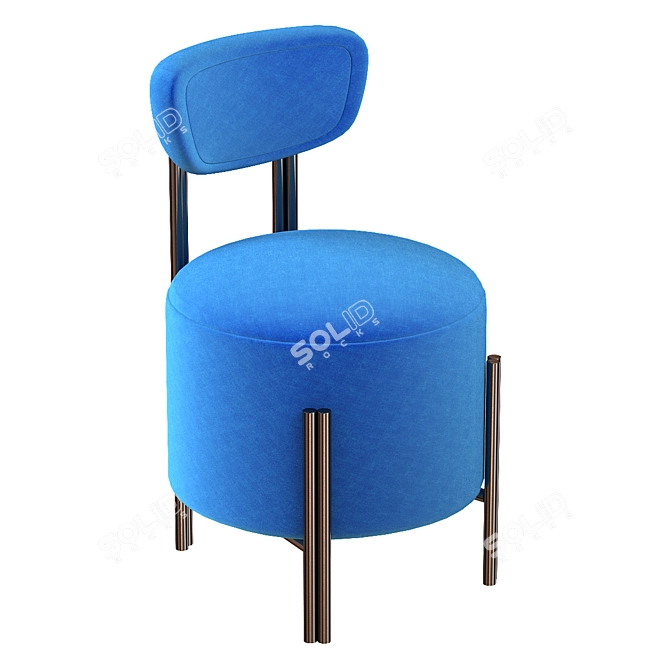 Elegant Melange Vanity Stool 3D model image 3