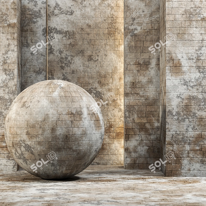 Seamless Old Brick Texture 4k 3D model image 1