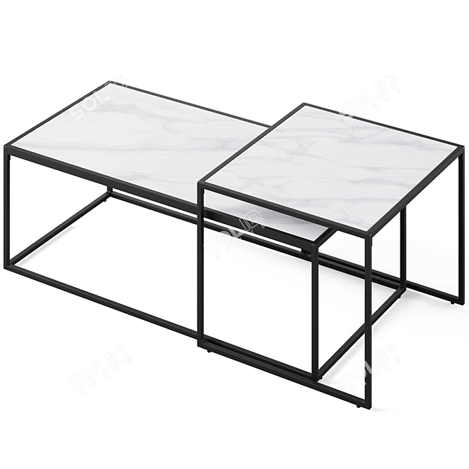 Bolton Modern Coffee Table Set 3D model image 2