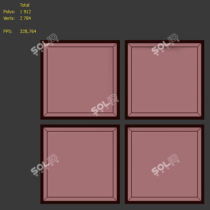 Coastal Landscape Oil Frame Set 3D model image 7