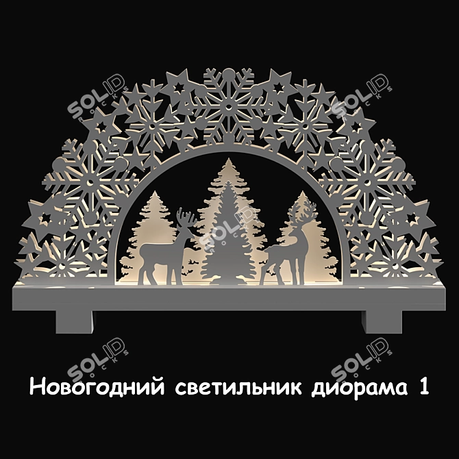 Festive Christmas Decor Set 3D model image 1