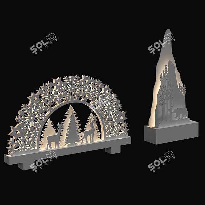 Festive Christmas Decor Set 3D model image 5