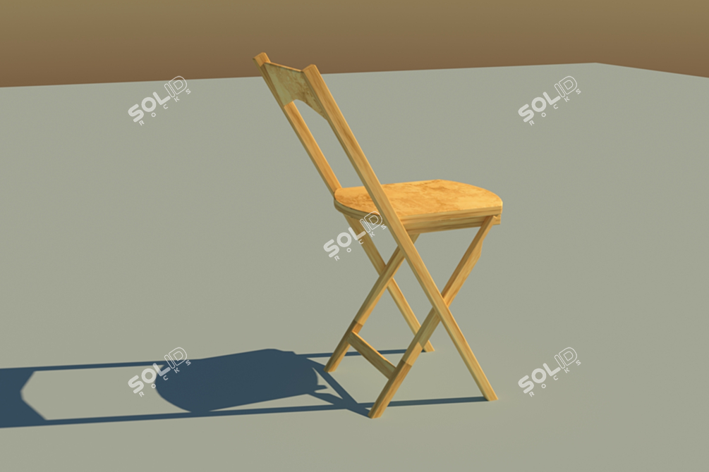 Wooden Chair 3D model image 2